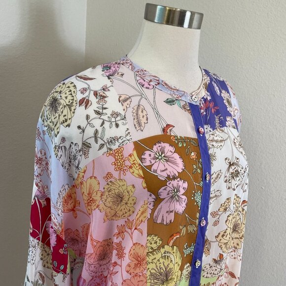 NEW Johnny Was Womens Medium Cosmo Lauren Button Down Floral Blouse Tunic Top - Picture 4 of 13